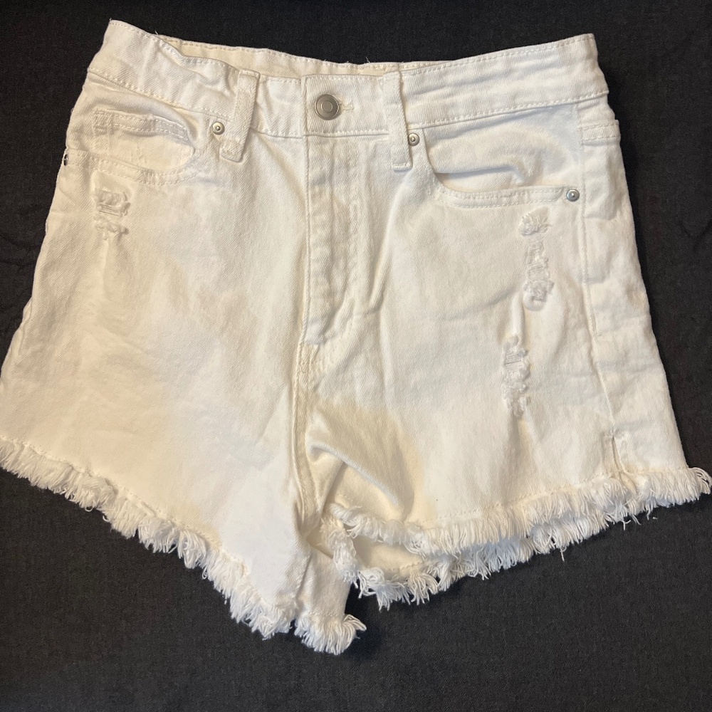 White Denim Frayed shorts